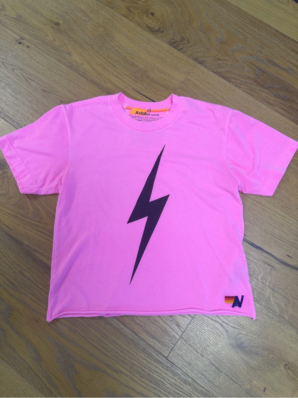 Aviator Nation Pink Lightning Bolt Tee